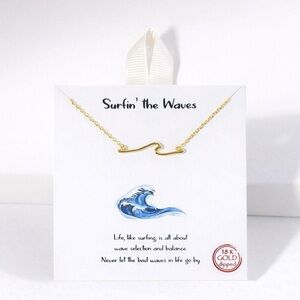 18K Gold Dipped Wave Necklace - Gold
